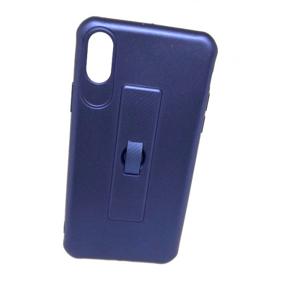 Capa De Silicone Motomo Con Anillo De Dedo Para Apple Iphone X (5.5 ) Azul